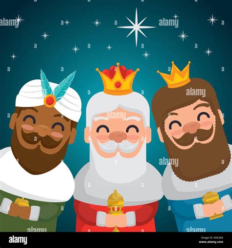 Los Reyes Magos De Oriente Dibujos Animados Imagen Vector De Stock Alamy