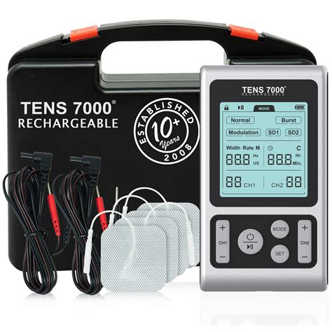 TENS 7000 Rechargeable TENS Unit Muscle Stimulator and Pain Relief ...