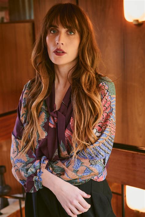 OS Pussy Bow Blouse Crane Plum Respire Living