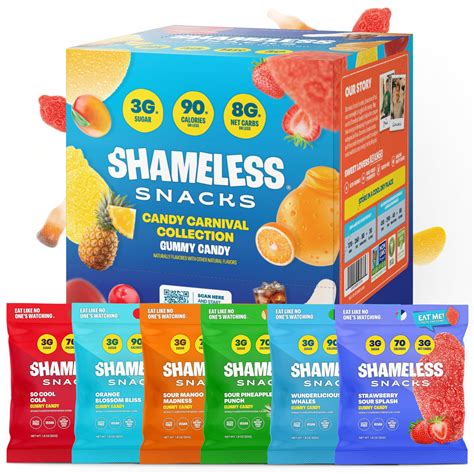Shameless Snacks Candy Carnival DMF15 - Healthy Low Sugar Snacks with