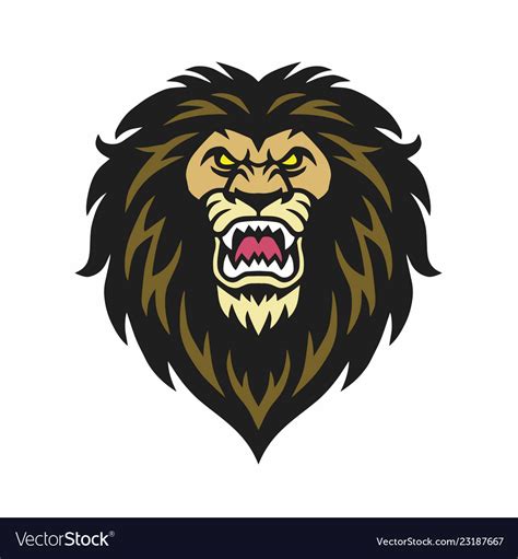 Angry Lion Head Logo Royalty Free Vector Image