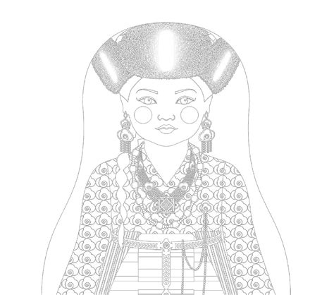 Sherpa Coloring Sheet Printable File Traditional Folk Dress Etsy