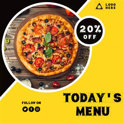 Pizza Food Social Media Post PLP Template Design Urdunigaar