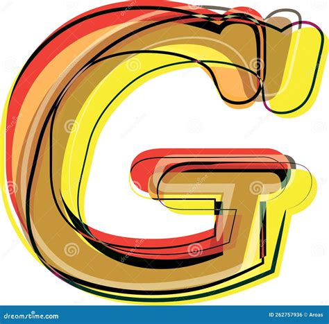 Abstract Colorful Letter G stock vector. Illustration of draw - 262757936