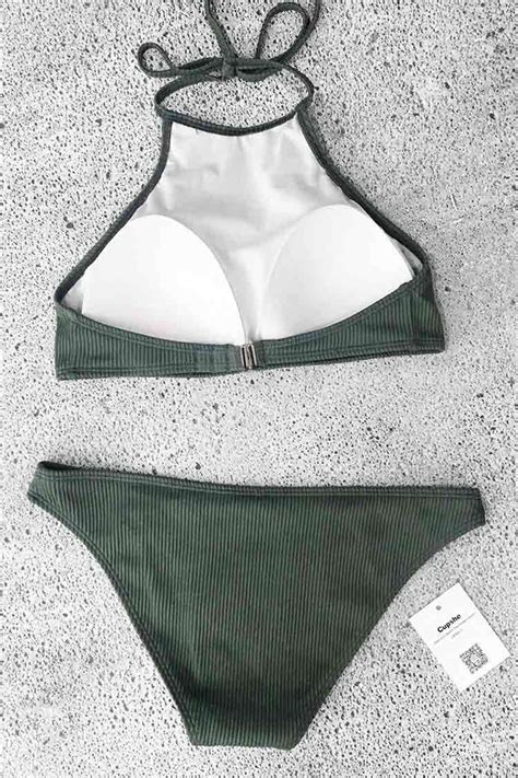 Matcha Ice Cream Halter Bikini Set