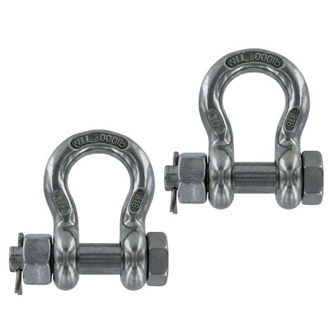 12 Stainless Steel Bolt Type Anchor Shackle Type 316 2 Pack