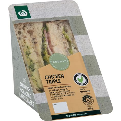 Woolworths Chicken Triple Sandwich 239g Bunch