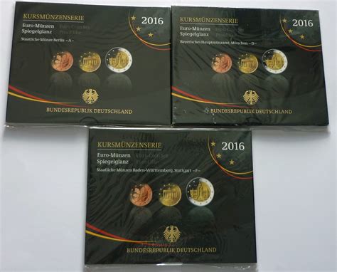 Deutschland BRD Germany 5 X 5 88 Euro 2016 A D F G J Offizieller