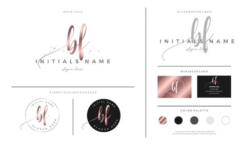 Premium Vector Initial Bf Letter B F Handwriting Beauty Logo Design