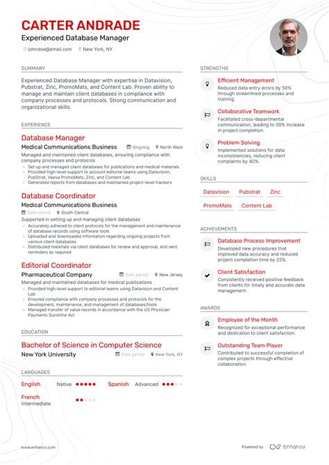 5 Database Manager Resume Examples And Guide For 2024