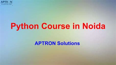 Python Course In Noida Pptx Ppt