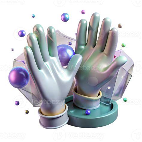 elegant artistic Pair of Gardening Gloves Green Isolated on Transparent