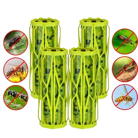 Born Pettry 4 Pcs Wasp Traps Bee Baits with Bait Reservoir Outdoor