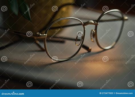 Close Up Of Eyeglasses Ai Generated Stock Illustration Illustration Of Eyeglasses Gold