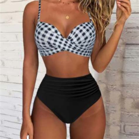 Printed Two Piece Push Up Bikini High Waist Swimsuit CJdropshipping