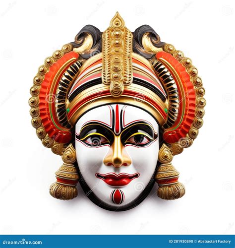 Illustration Of Colorful Kathakali Dancer For Happy Onam Festival Of