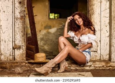 Beautiful Brunette Woman Long Hair Poses Stock Photo Shutterstock