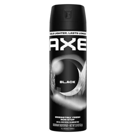 AXE Body Spray Deodorant 48 Hour All Over Fresh Black Aluminum Free, 3.