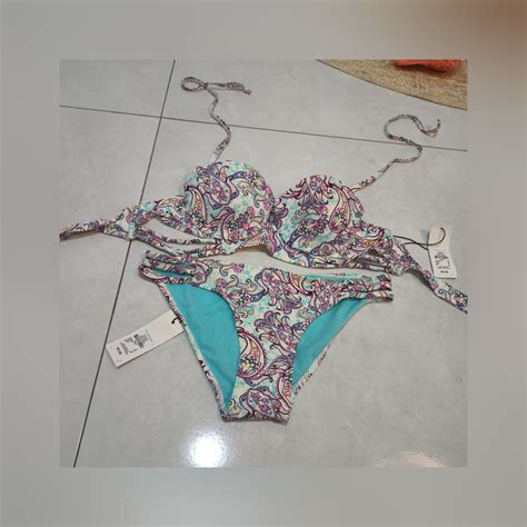 Primark Blue Patterned Bikini On Carousell
