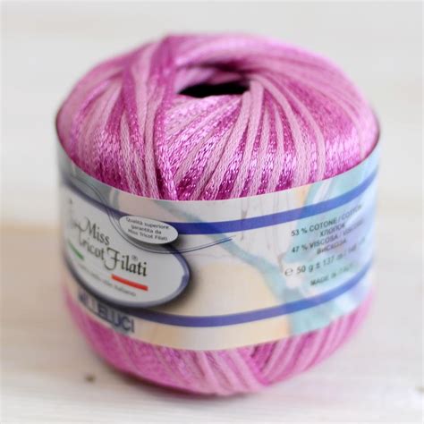 Пряжа Milleluci цвет Розовый 22, хлопок с вискозой, 137м/50гр Miss ...