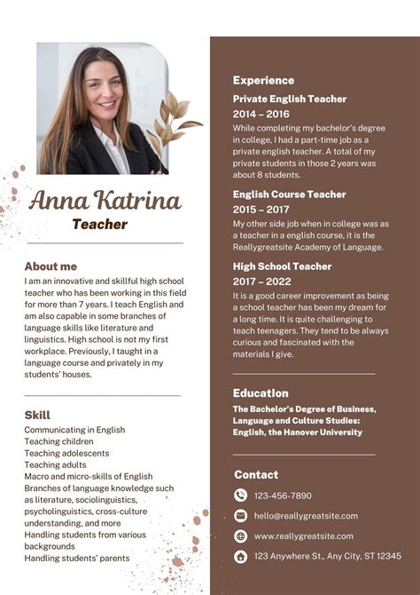 creative teacher resume templates