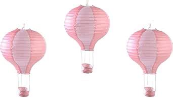 Pack Of Stripy Hot Air Balloon Paper Lantern Wedding Party Decoration Craft Lamp Shade Baby