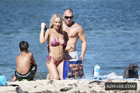 Jessika Power Shows Off Her Bikini Body With Boyfriend And His Son At Tallebudgera Creek On The
