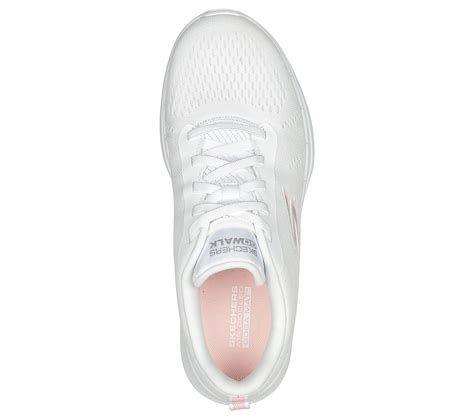 Skechers White/Pink Go Walk 6 Womens Lace Up Shoes Style ID: 124623 | India