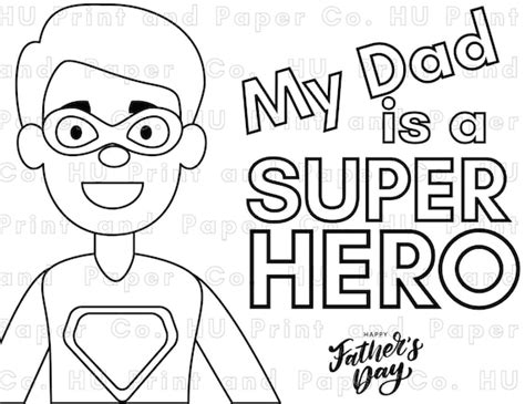 Father's Day Superhero Coloring Page Printable PDF - Etsy