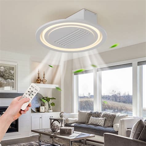 Bladeless Ceiling Fan with Light and Remote, 22Inches Bladeless Ceiling