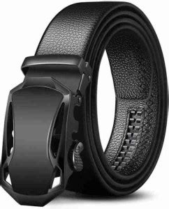 fhfj Men Black Artificial Leather Belt black - Price in India
