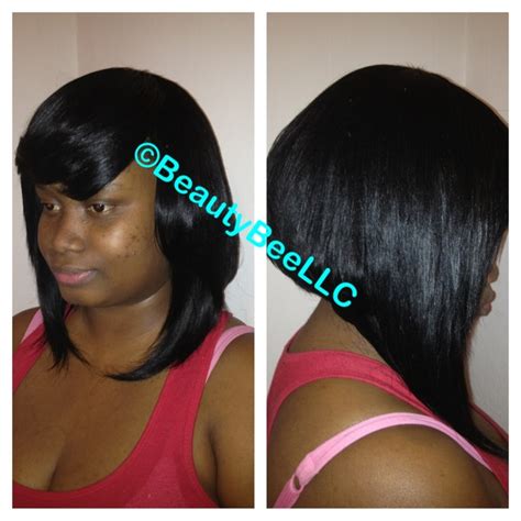 Full sew in weave Bob by me | Short weave hairstyles, Weave hairstyles ...
