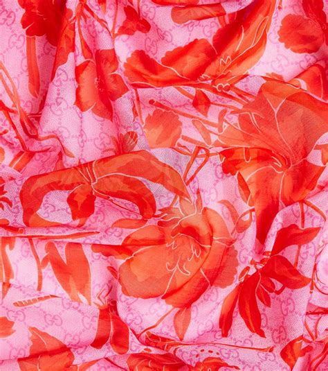 Gucci Floral Cotton And Silk Scarf Gucci