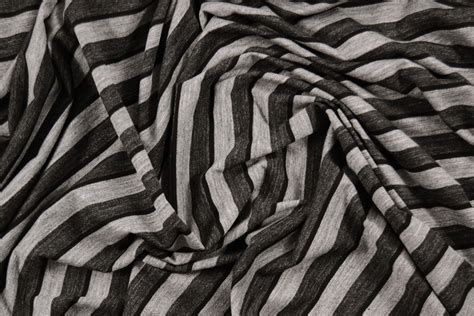 Jersey bi-stretch puro cotone a righe grigio