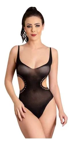 Lingerie Sexy Body Arrastão Preto Sensual Sem Manga Sedutor MercadoLivre