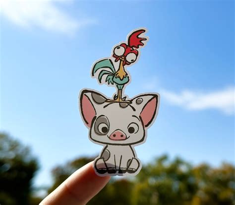 Moana Pua And Hei Hei Sticker Waterproof Disney Decal Etsy