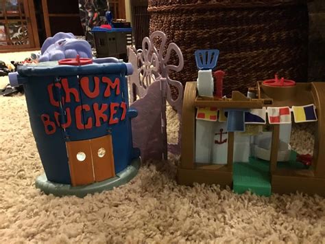 Spongebob Imaginext Chum Bucket Crusty Crab Bikini Bottom Playset Complete
