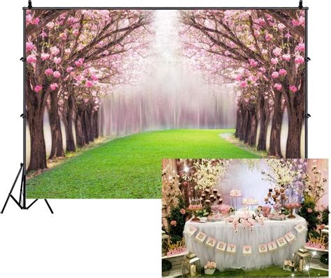 Amazon Leowefowa X Ft Cherry Blossom Backdrop Enchanted Garden