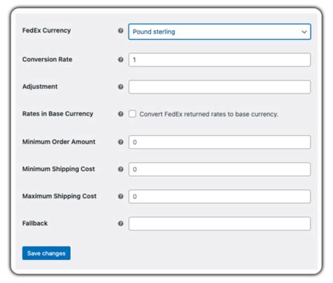 Woocommerce Currency Conversion Fedex Europe