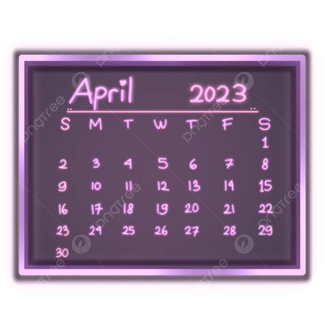 Calendar Month April In 2023 Calendar Date Month PNG Transparent