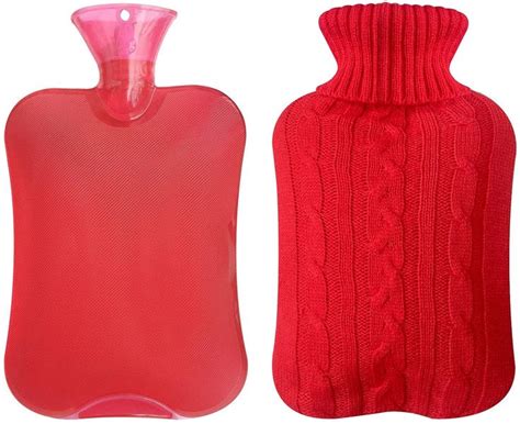 Attmu Classic Rubber Transparent Hot Water Bag Liter With Knit Cover