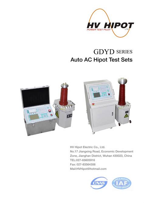 Pdf Auto Ac Hipot Test Sets Welcome To Hv Hipot Electric