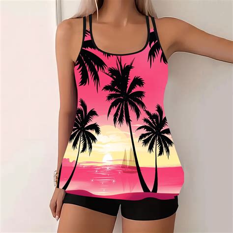 Weiqiqre Bikini Sets For Women Tankini Swimsuits Tummy Control Flowy Swimwear Two Piece Bathing
