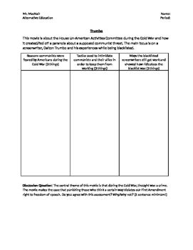 Trumbo Movie Organizer By Ryan Macnair Tpt