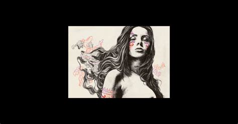 Obscure Alternatives Portrait Of Nude Woman With Tribal Tattoos Nude Woman Magnet TeePublic