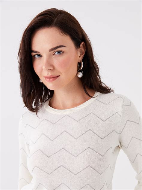 Pull En Tricot à Manches Longues Et Col Rond Pour Femmes W3DL85Z8 MXN