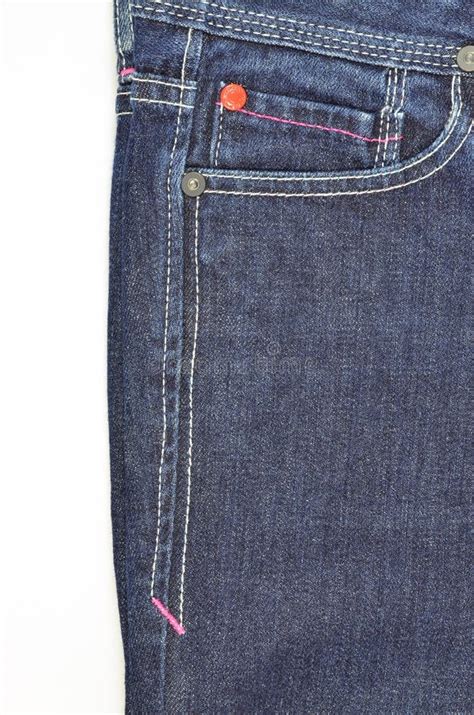 Blue Jeans Front Pocket And Side Seam Stock Photo Image Of Clothing
