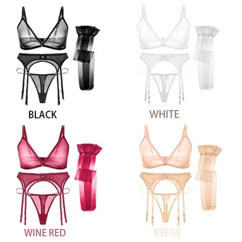 Varsbaby Sexy Transparent Bra Set Woman Seamless Lingerie Set Comfortable Rimless Bra Garter