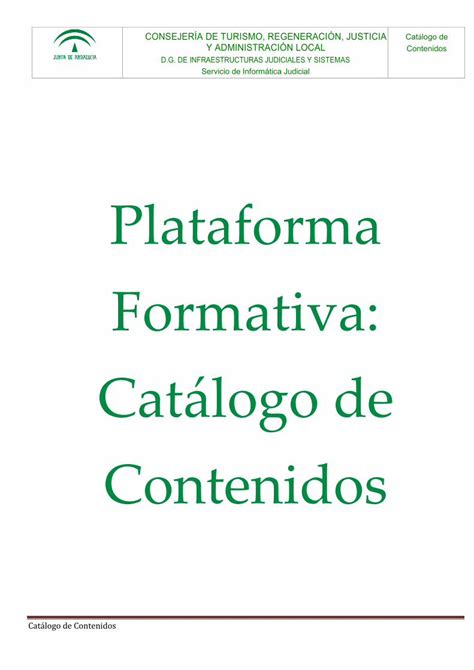 Pdf Plataforma Formativa Cat Logo De Contenidos Requerimientos