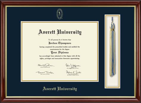 Averett University Tassel Edition Diploma Frame In Southport Gold